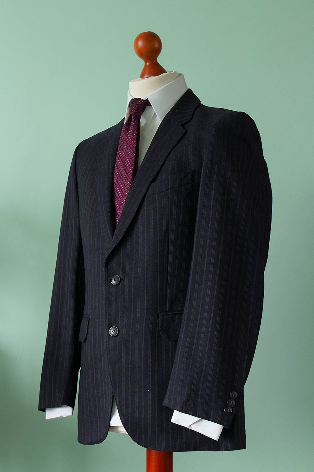 60s Blue Pinstripe Jacket Etsy