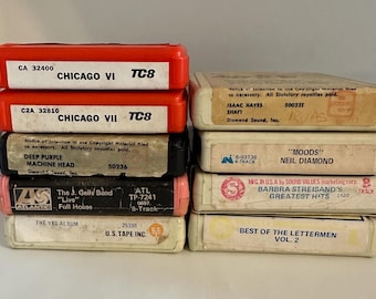 Vintage 8-Track Tapes, Lot of 9 from the 1970's, Rock & Roll