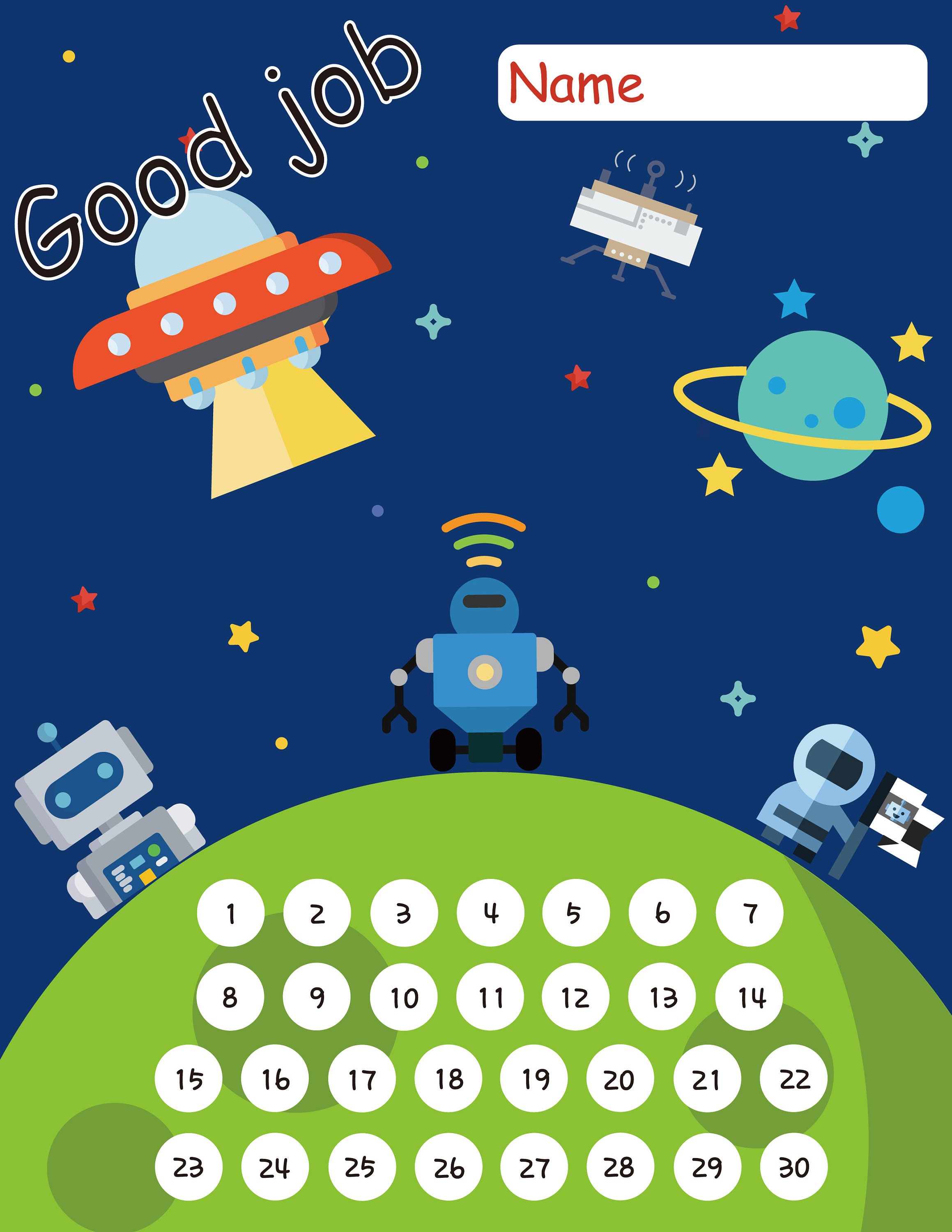 OUTER SPACE Reward Chart for Kids- Good Parenting Solution- Chore Chart ...