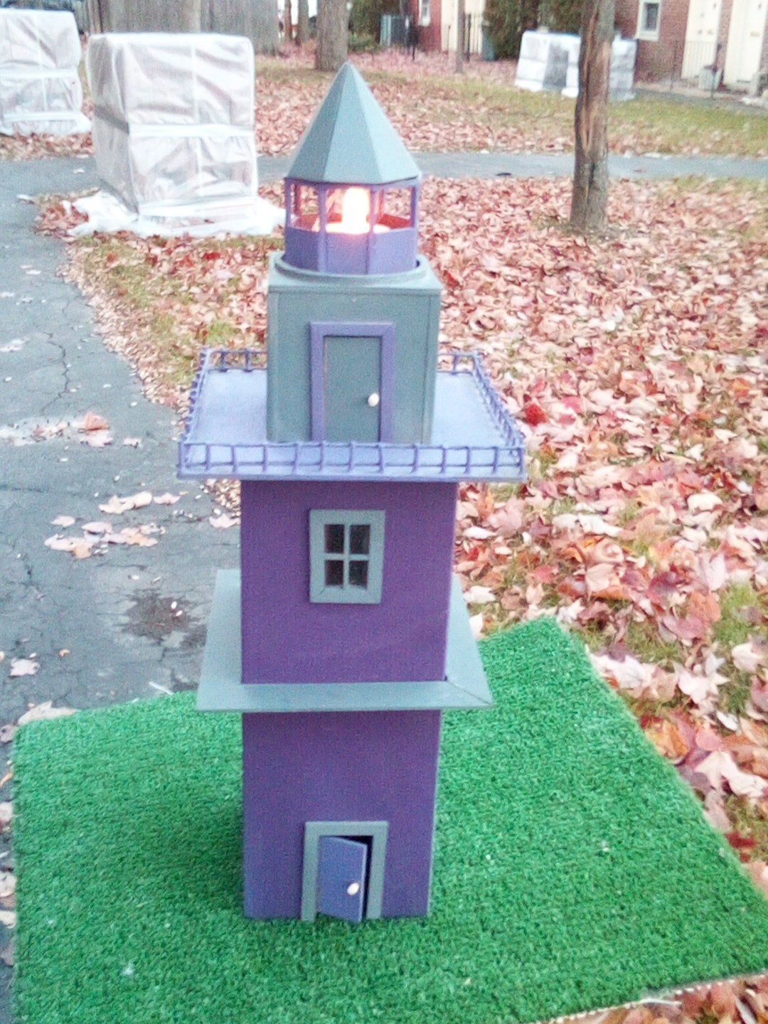 Purple Square Lighthouse Model - Etsy