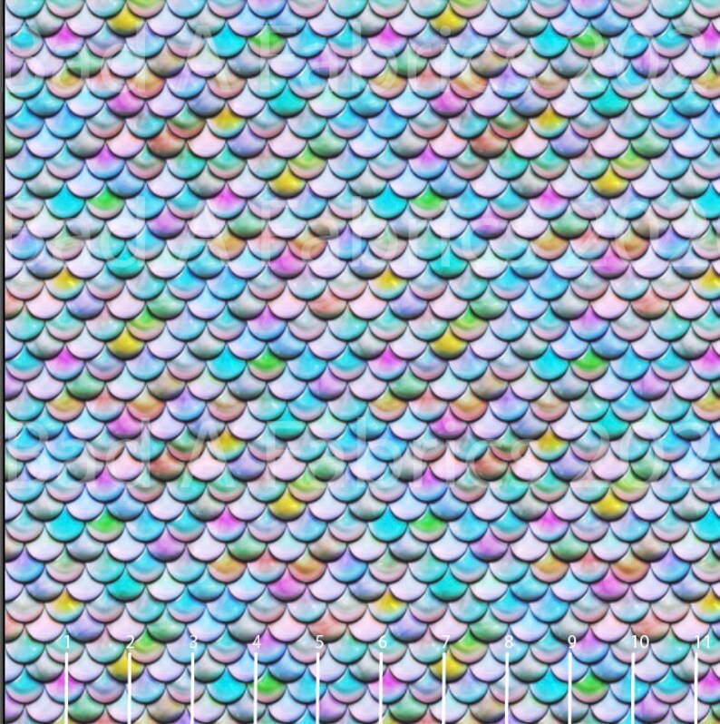 Iridescent Mermaid Scales Fabric Cotton Lycra Jersey Knit Etsy