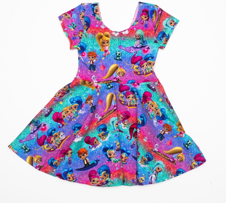 Shimmer Shine Fabric Kids Cotton Lycra Jersey Knit Etsy
