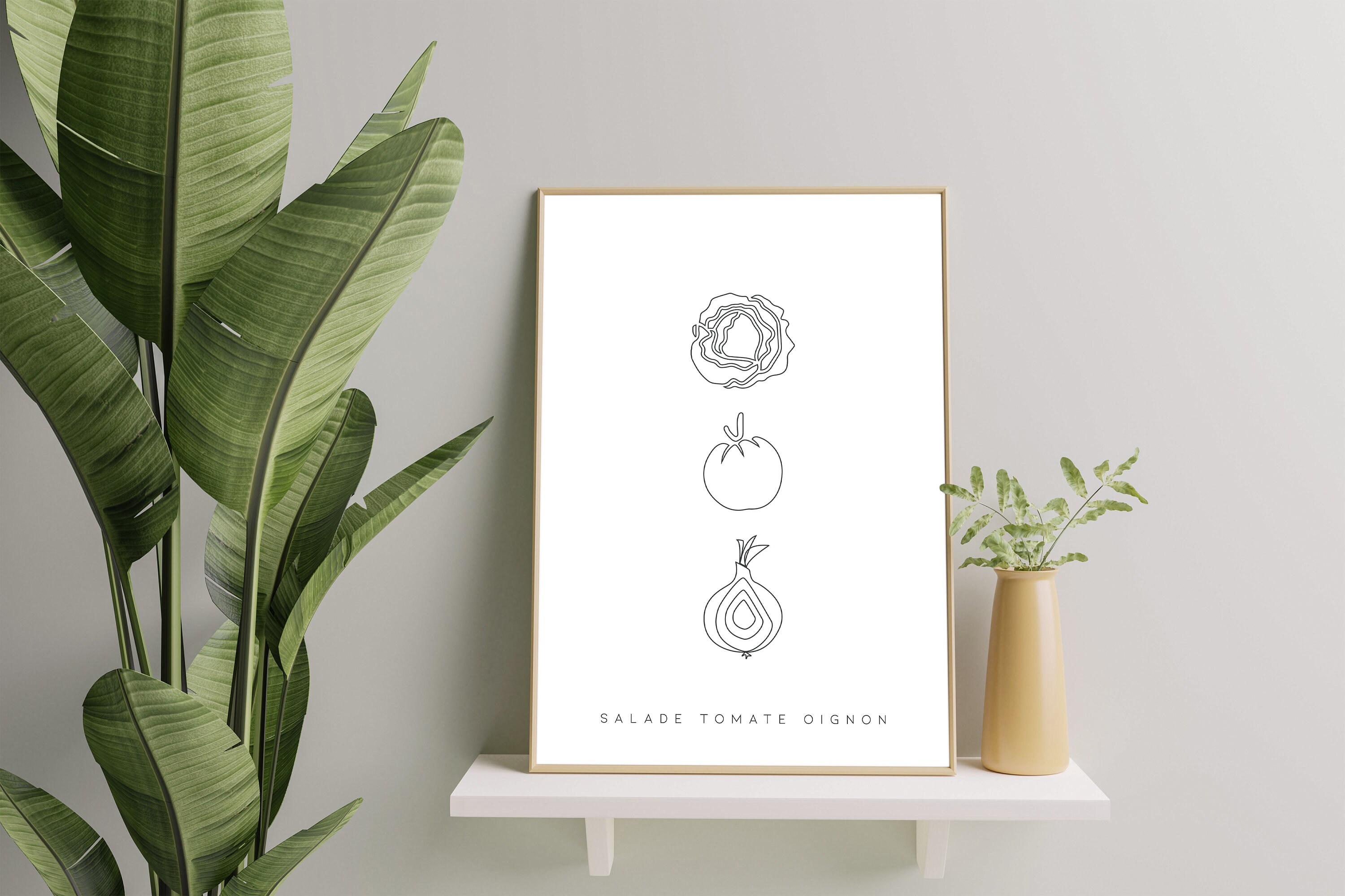 Affiche Décoration Salade Tomate Oignon - A4