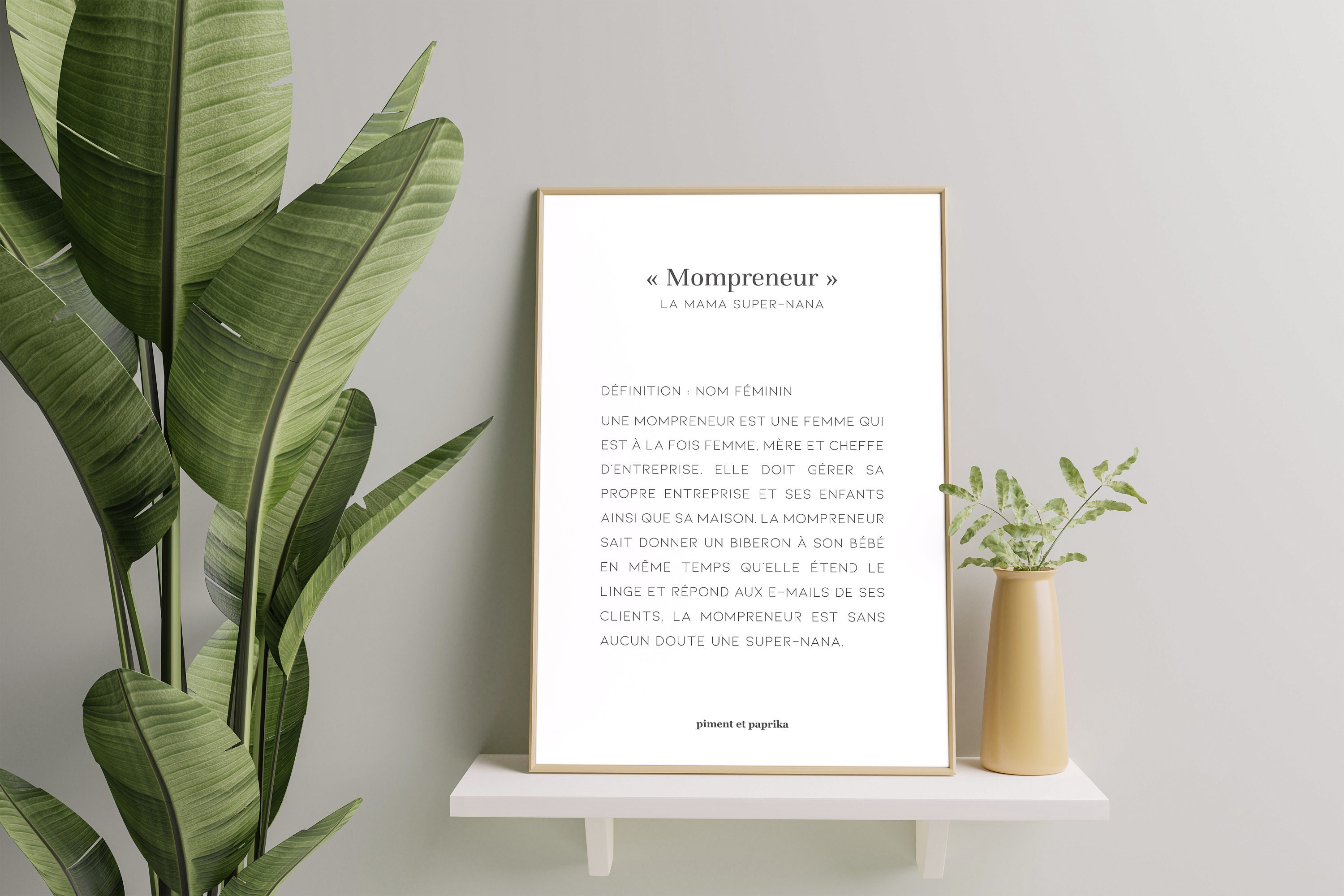 Affiche Décoration Mompreneur - Définition Personnelle A4