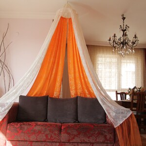 Boho Baldachin/Orange Bachelorette Baldachin/Zigeuner orange Hochzeit Baldachin/Betthimmel/Wohnzimmer Dekor/Schlafzimmer Dekor
