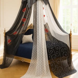 LUXURY CANOPY/Black Beauty Dreamcatcher/lounge canopy/boho bed decor/bed crown/Wedding CANOPY
