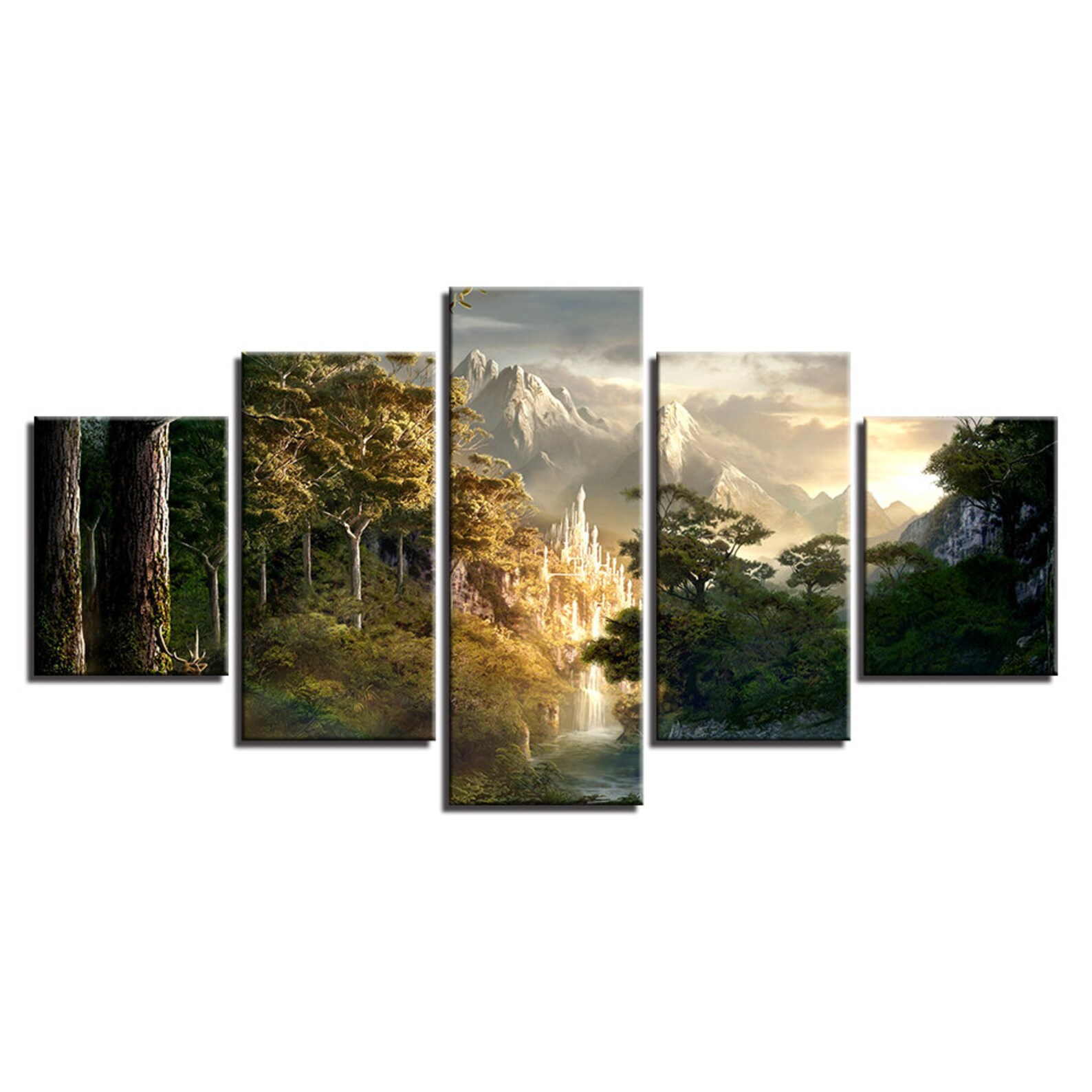 Nature Forest View 5 Panels Canva Art Multi Panels Canvas Etsy