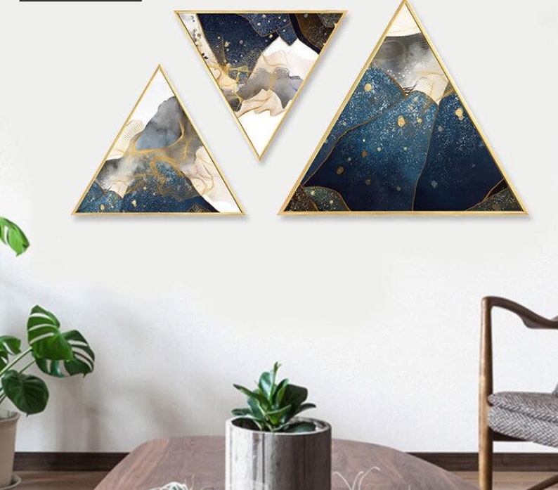 Abstract Triangle View Canvas Art Photo Printed Home Wall Etsy