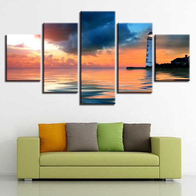 5 Panels Canva Art Multi Panels Canvas Print Wall Decor 5 Pieces Pictures Wooden Frame Canvas