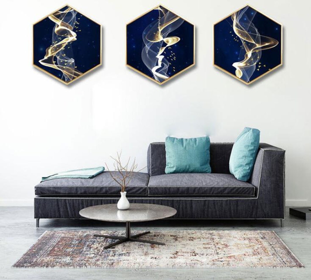 Luxury Hexagon Canvas Print Abstract Wall Paint Wall Decor - Etsy
