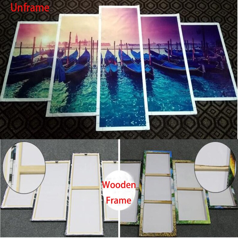 5 Panel Canvas Nature Tree Painting Multi Panels Canvas Print Wall Decor 5 Pieces Pictures