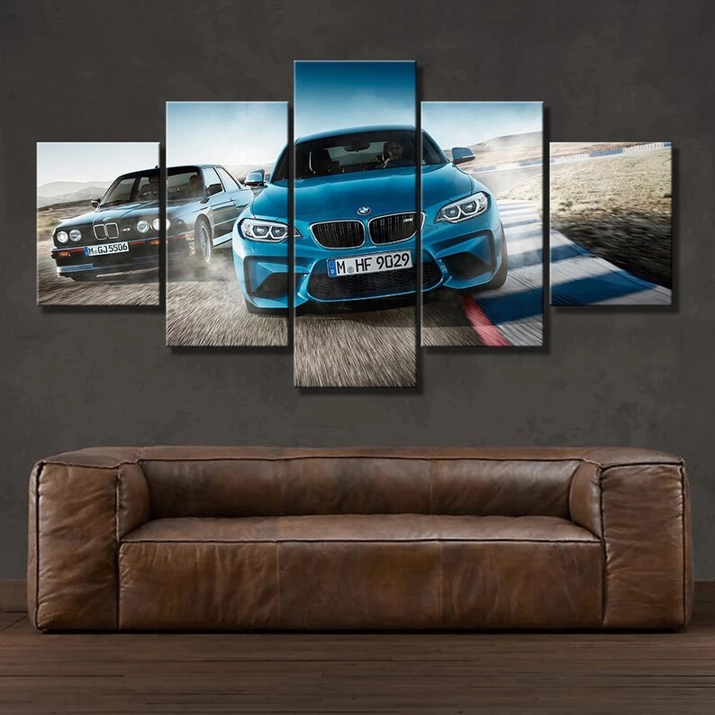 Wall Art Painting Canvas 5 Panels BMW Sports Car Modular Etsy