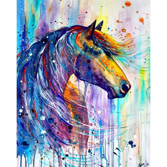 5D DIY Full Diamond Painting Kit Running Horse Diamond Art Cross