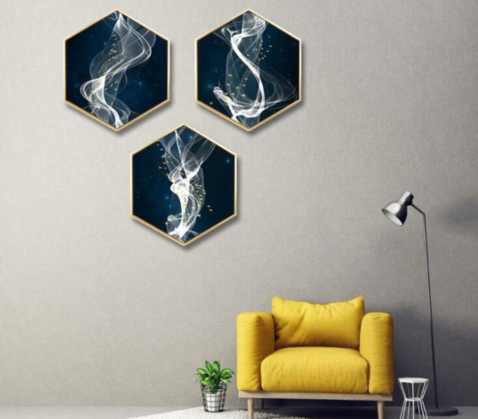 Luxury Hexagon Canvas Print Abstract Wall Paint Wall Decor - Etsy