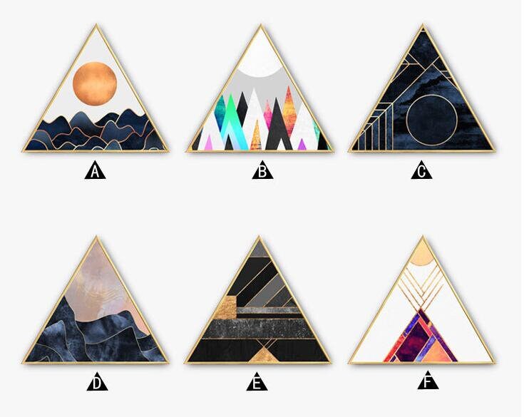 Black Abstract Triangle Canvas Print Photo Wall Art Home Wall Etsy