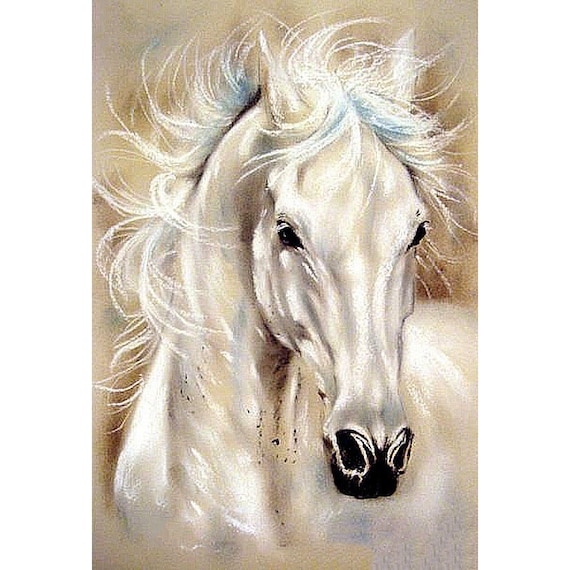 Diamond Painting White Horse Resinstones Embroidery Diamond Paint