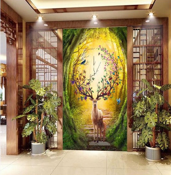 Green Forest 5D Full Diamond Embroidery Oil Painting Picture Wall Home Decor 
