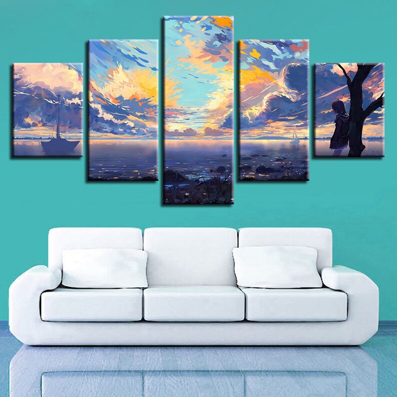 5 Panels Canva Art Multi Panels Canvas Print Wall Decor 5 Etsy