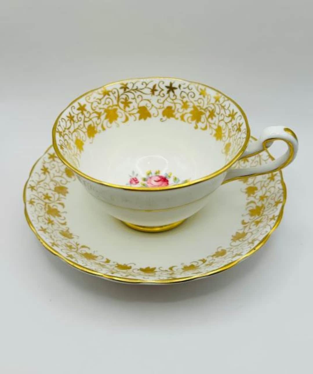 Vintage Royal Chelsea Teacup and Saucer Set - Made in England Fine Bone ...