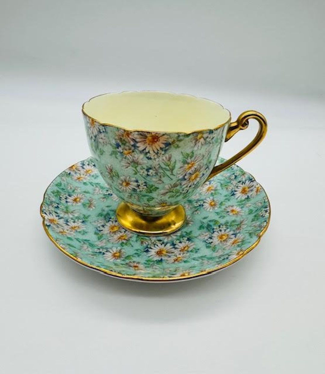 Rare Shelley Marguerite Teacup and Saucer Set #13694 Fine Bone