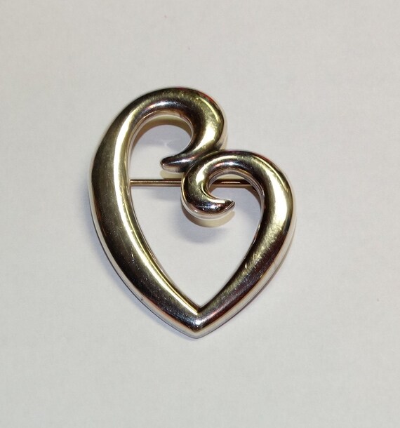 Vintage James Avery Mother's Love Heart Brooch, P… - image 1