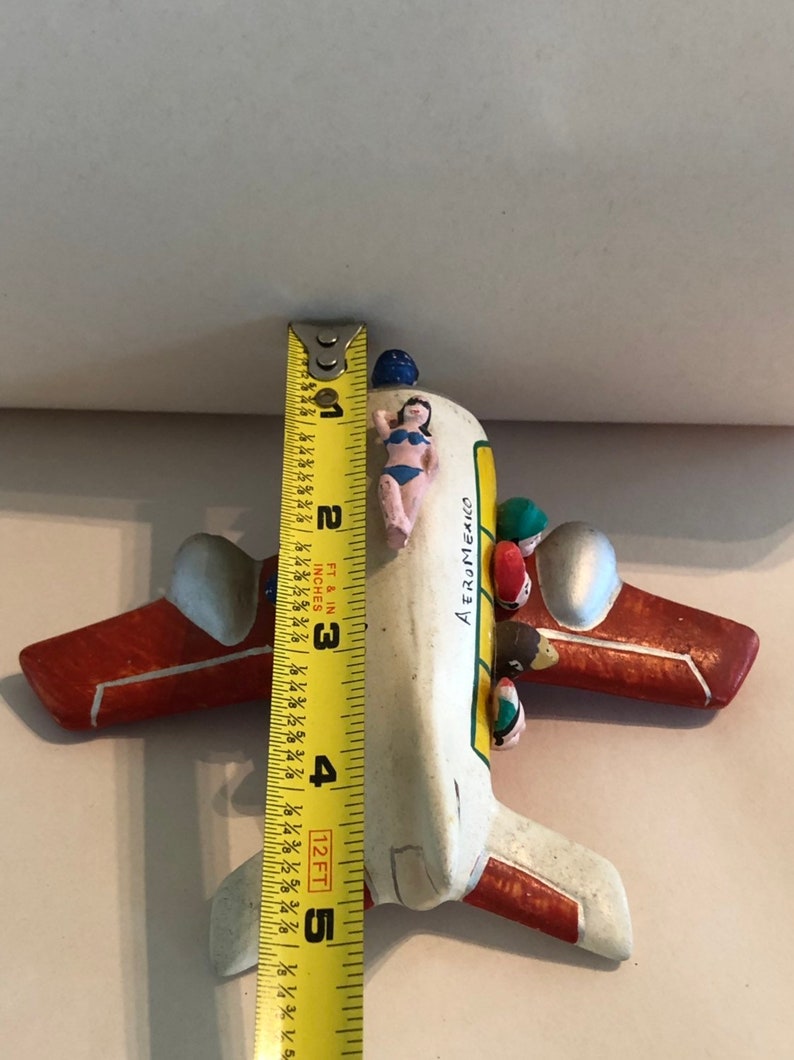 Vintage Aero Mexico Airlines Pottery Airplane Figure, Aviation
