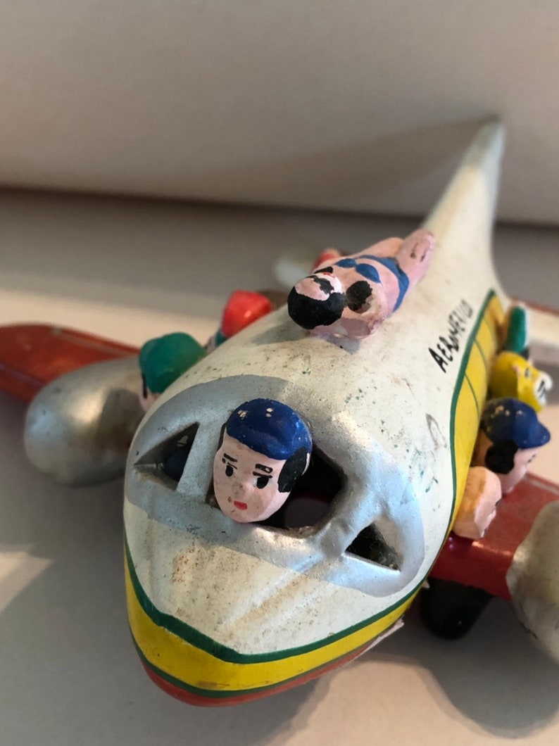 Vintage Aero Mexico Airlines Pottery Airplane Figure, Aviation