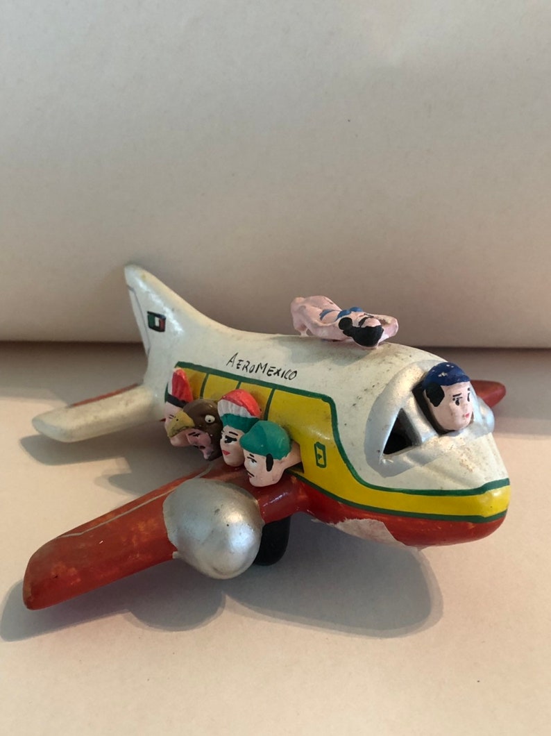 Vintage Aero Mexico Airlines Pottery Airplane Figure, Aviation