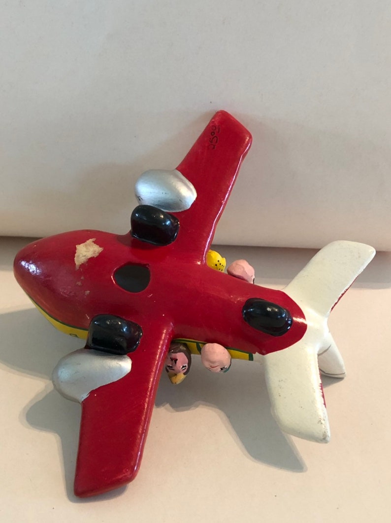 Vintage Aero Mexico Airlines Pottery Airplane Figure, Aviation