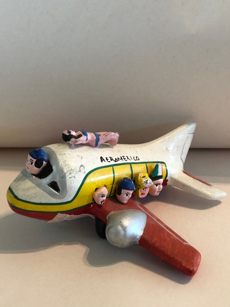 Vintage Aero Mexico Airlines Pottery Airplane Figure, Aviation