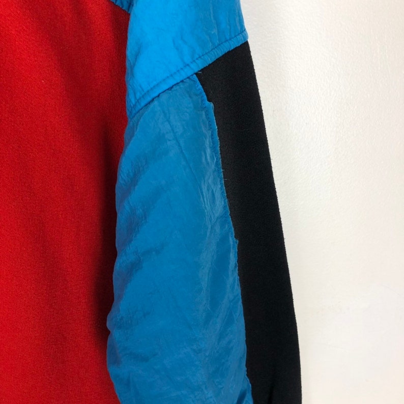 VTG Spalding Sport Quarter Zip Sweater Vintage 90s Colorblocking Style Fashion Mens Size Large L