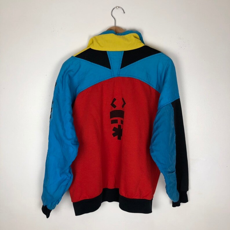 VTG Spalding Sport Quarter Zip Sweater Vintage 90s Colorblocking Style Fashion Mens Size Large L