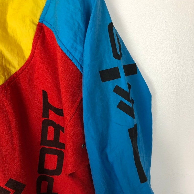 VTG Spalding Sport Quarter Zip Sweater Vintage 90s Colorblocking Style Fashion Mens Size Large L
