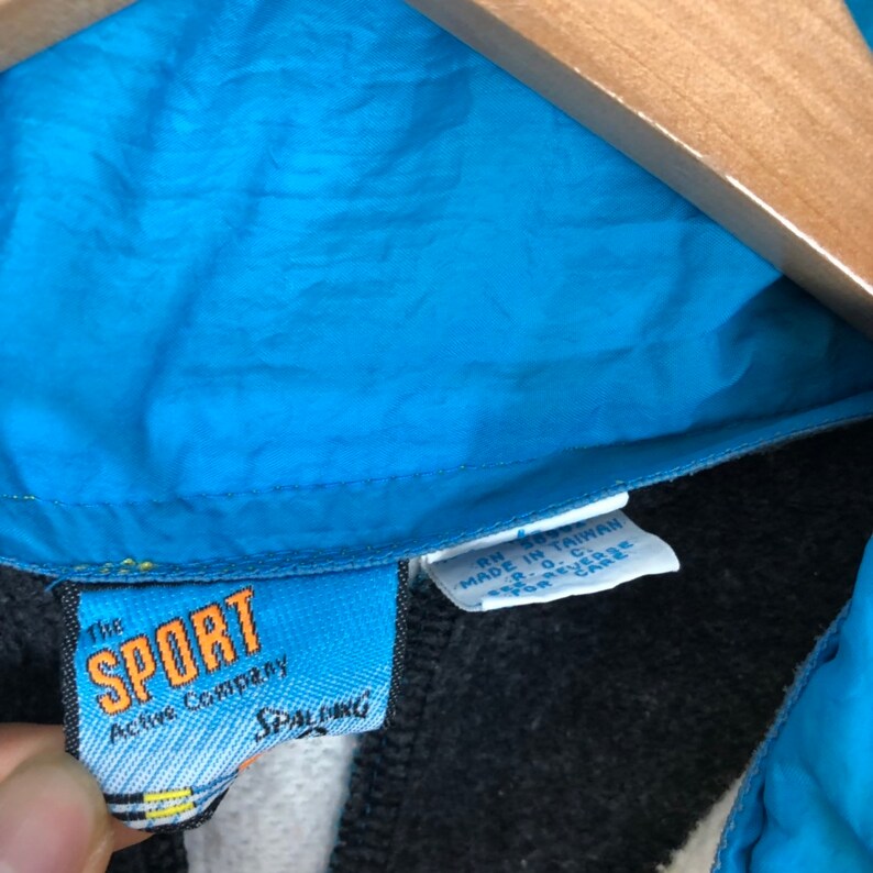 VTG Spalding Sport Quarter Zip Sweater Vintage 90s Colorblocking Style Fashion Mens Size Large L