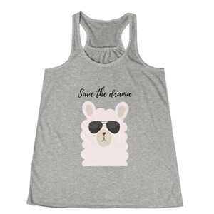 Mama Llama Drama Tank Top: Women&#39;s Racerback Sleeveless Shirt