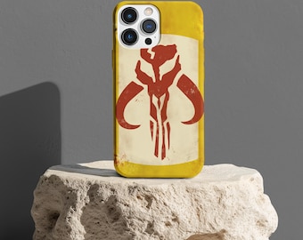 Mandalore Shoulder Emblem Tough Phone Case, Boba Fett Design, Star Wars Fan Gift, Hard Protective Cover, Custom Phone Accessories