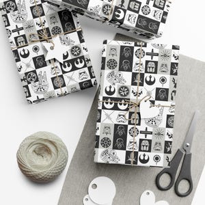 Gift Wrap Papers, Storm Trooper Themed Wrapping Sheets, Star Wars Paper, Gift Packaging, Present Wrap, Wrapping Paper Roll