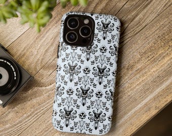 Haunted Mansion Wallpaper Phone Case, Spooky Disney Tough Case