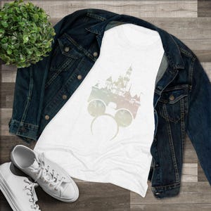 Whimsical Disney Castle Tee, Women&#39;s Triblend Tshirt, Magical Fairytale Shirt, Princess Castle Top, Fantasy Theme Apparel, Disneyland Gift