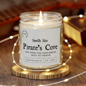 Smells like Pirates of the Caribbean, Pirates Cove Coconut Apricot Wax Candle - Gift for Movie Fans, Home Decor, Birthday, Christmas,
