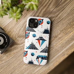 Retro Disneyland Space Mountain Tough Phone Case, Disney Phone Cover, Vintage Theme iPhone Case, Protective Smartphone Case, Gift for Disney
