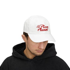 Embroidered Baseball Cap, Toy Story Pizza Planet Hat, Dad Gift, Movie Fan Cap, Retro Style Cap, Adjustable Baseball Hat