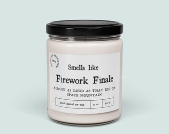Disney Fireworks Finale Candle, Scented Soy Wax, Gift for Disney Fans