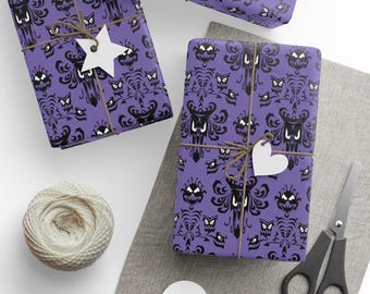 Haunted Mansion Wallpaper Wrapping Paper | Spooky Halloween Gift Wrap