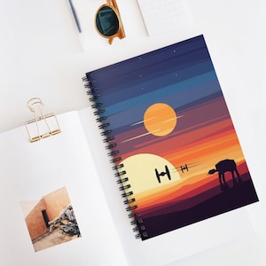 Star Wars Spiral Notebook - Ruled Line, Galaxy Sci-Fi Journal, Space Movie Fan Gift, Blank Sketchbook, College School Supplies