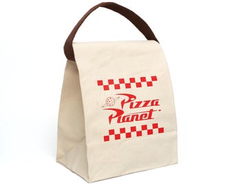 Canvas Lunch Bag, Disney Pixar Pizza Planet Toy Story Lunch Box Tote, Insulated Food Container, Kids School Picnic Meal Storage, Gift for