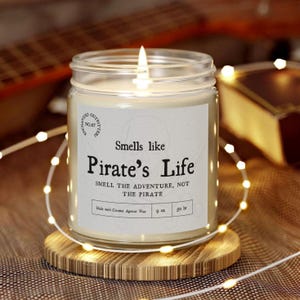 Scented Candles, Pirates of the Caribbean Candle, Adventure Theme Candle, Coconut Apricot Wax Candle, Pirates Life Candle, Unique Gift for