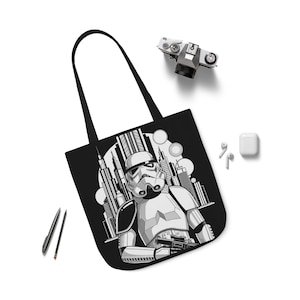 Star Wars Stormtrooper Canvas Tote Bag, Cool Carry-All for Movie Fans, Beach Bag, Grocery Bag, Gift for Sci-Fi Lovers