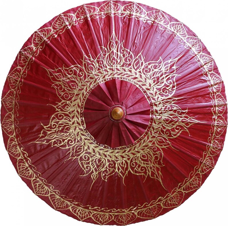 35 Red Traditional Thai Umbrella Waterproof Asian Etsy