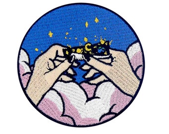 Space Cigarette Embroidered Sew On Iron On Patch Badge Fabric Applique